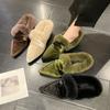 Fashion Fur Women Flats Cotton Boots Pointed Toe Suede Warm Shoes Designer Snow Boots Short Plush Walking Sexy Lady Shoes