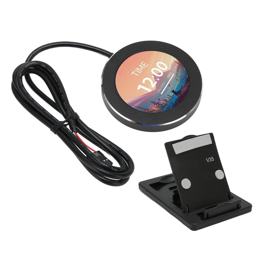 Liquid Cooler LCD Screen 2.1in IPS Round 480x480 Dimmable Multifunction Watercooler Screen for Desktop Chassis