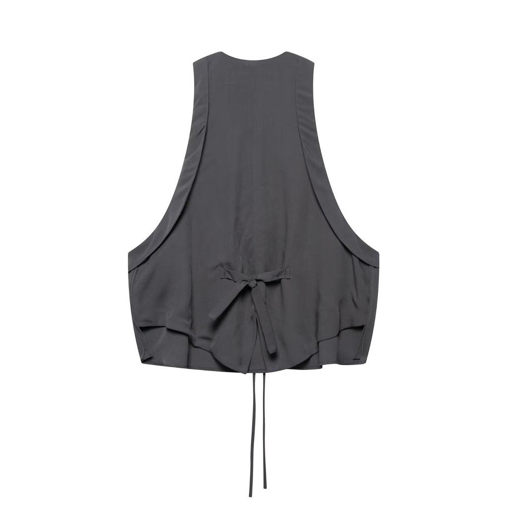 2025 Spring Women's European & American Fashion Bow Vest Top