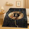 3D Rich BTC Bitcoin Circuit Board Art Cartoon Flannel Blanket,Ultra Soft Warm Plush Throw for Home Bedroom Bed Sofa Cover Kids