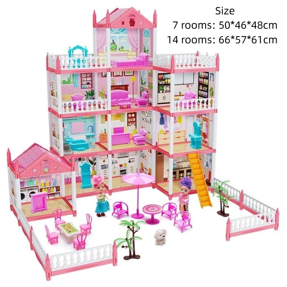 Building Big Villas Villa Princess Castle with LED Light Castle Princess Toys New House DIY Kit