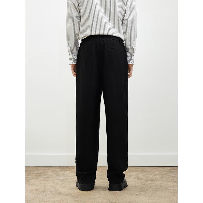 GXG Men's Black Straight-Leg Trousers