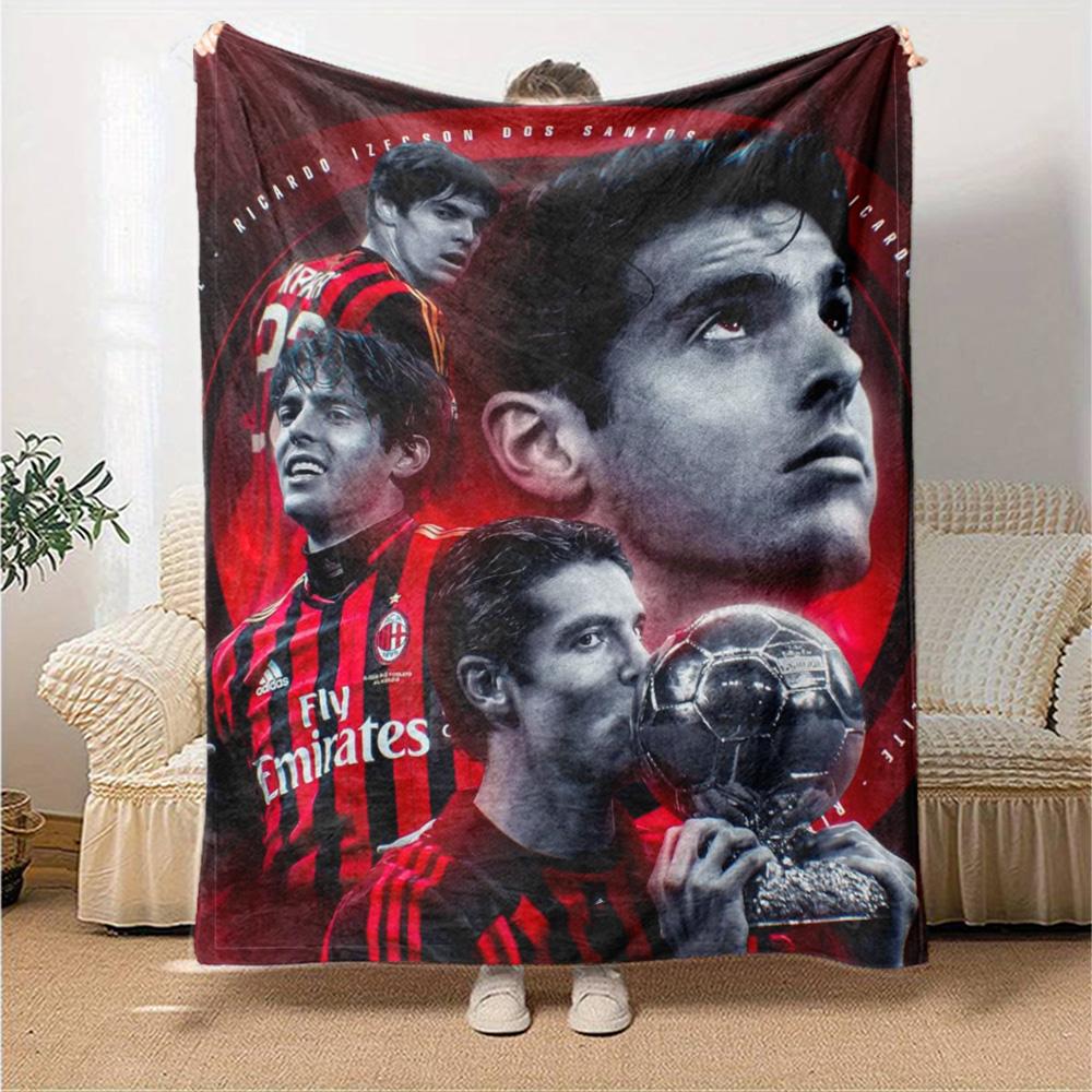 AC Mailand Fußballstar Collage Kunstdruck Flanelldecke Weiche Überwurfdecke Sofa Couch Bett Dekor Fußballfan Hausgeschenk