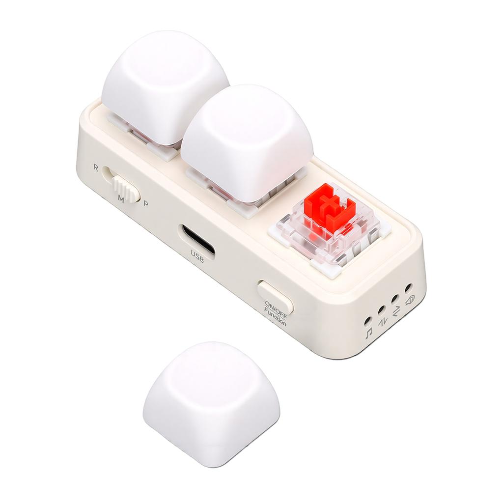 3 Key Keypad Bluetooth USB Programmable RGB Backlit 3 Key Macro Mechanical Keyboard for DIY Gaming Working White
