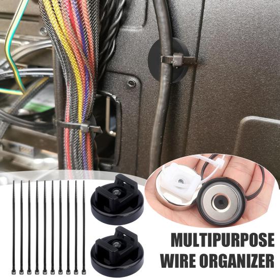 Magnetic Zip Tie Mounts Base UV Resistant Compact Portable Multipurpose Releasable