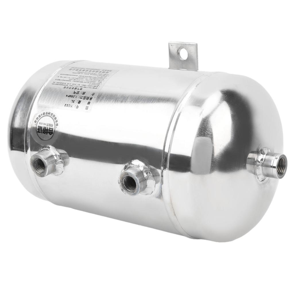 3L Polierter Gasbehälter 4?Anschluss Horizontal Hochdruck Luftspeicher 14NPT