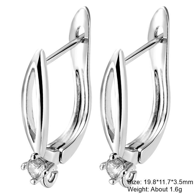 Juya Women Earrings Accessories 4 8Pcs/Lot Gold Silver Plated Shvenzy Ear Wire Fixture Fastener Bale DIY Earring Hooks Clasp