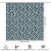 Classic Leaf Pattern Shower Curtain Set Soft Waterproof Fabric For Bathroom Decor (Light Blue)