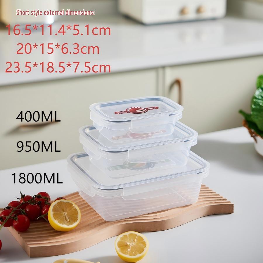 Stackable Rectangular Food Storage Box Set - Thick, Sealed Lunch & Fresh-Keeping Containers for Kitchen & Refrigerator.
