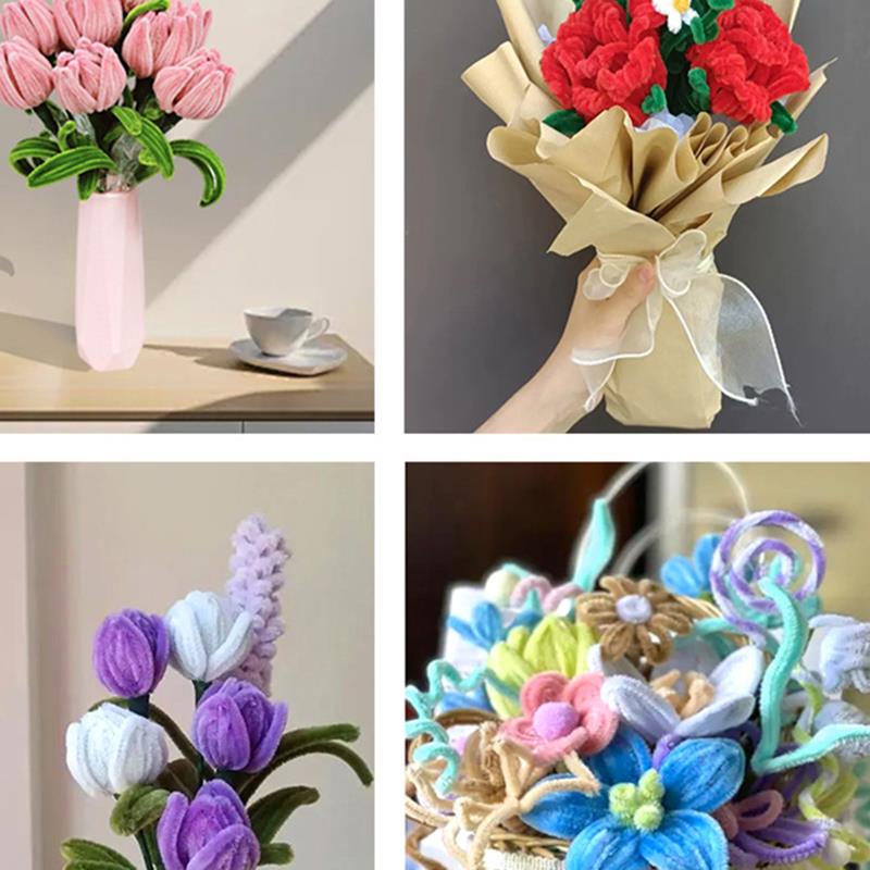 200 Pcs Chenille Stems Toys DIY Strips Twist Bar Anvil Wire Craft Pipe Creative Hobby Children Plush Stick Chenille Sticks