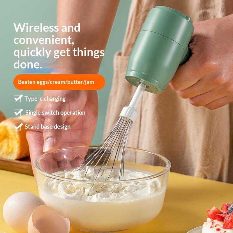 Noise-Free Electric Whisk Cordless Rechargeable Electric Hand Mixer For Baking Cooking Panel Speed For Whisking For Kitchen