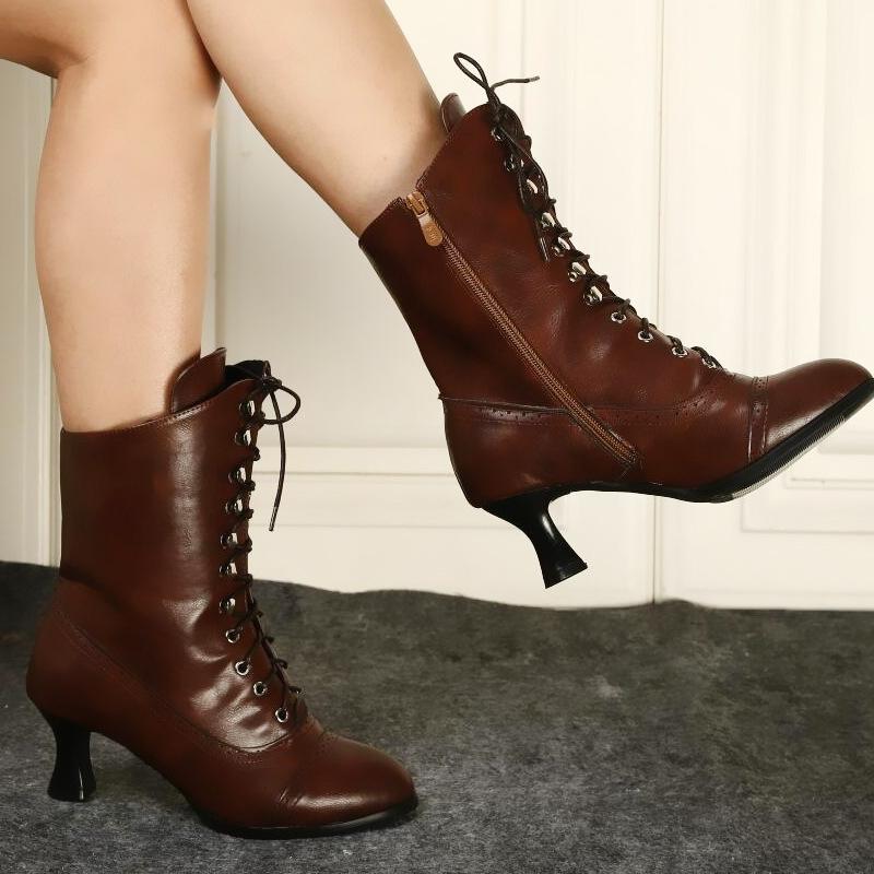 2026 Autumn High Heel Short British Style Handsome Women's Motorcycle Boots
