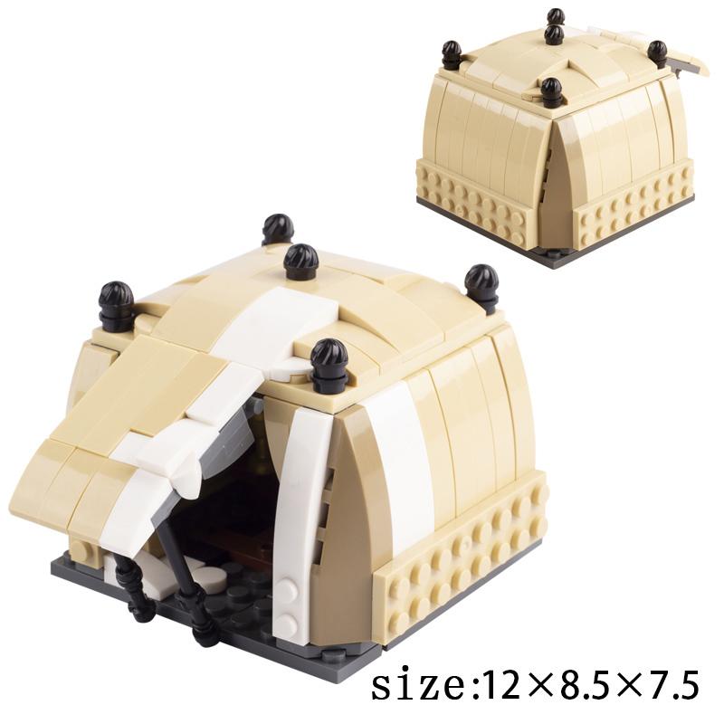 MOC Medieval Military Series Building Blocks Castle Army Roman Soldiers Campsite Tent Pirate Raft Suspension Bridge Bricks Toys