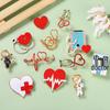 Medical Series Brooch: Stethoscope & ECG Design for Doctors and Nurses