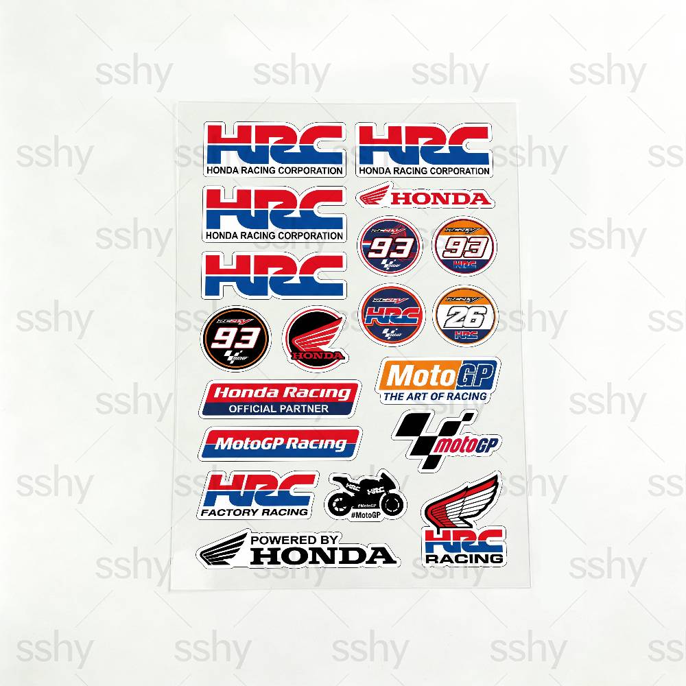FOR HONDA HRC H WING Waterproof Reflective Motorbike Stickers Easy Peel Removable Decals for Motorcycle Car