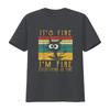 Funny CaT T Shirt It S Fine I M Everything Is Vintage Washed Casual Unisex Comfortable Stretched Versatile Fashion Streetwear