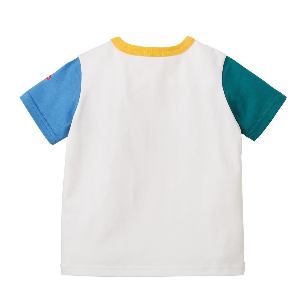 Miki House Hot Biscuits Short Sleeve Boys and T-Shirt, Girls, White, 80cm, 72-5202-495