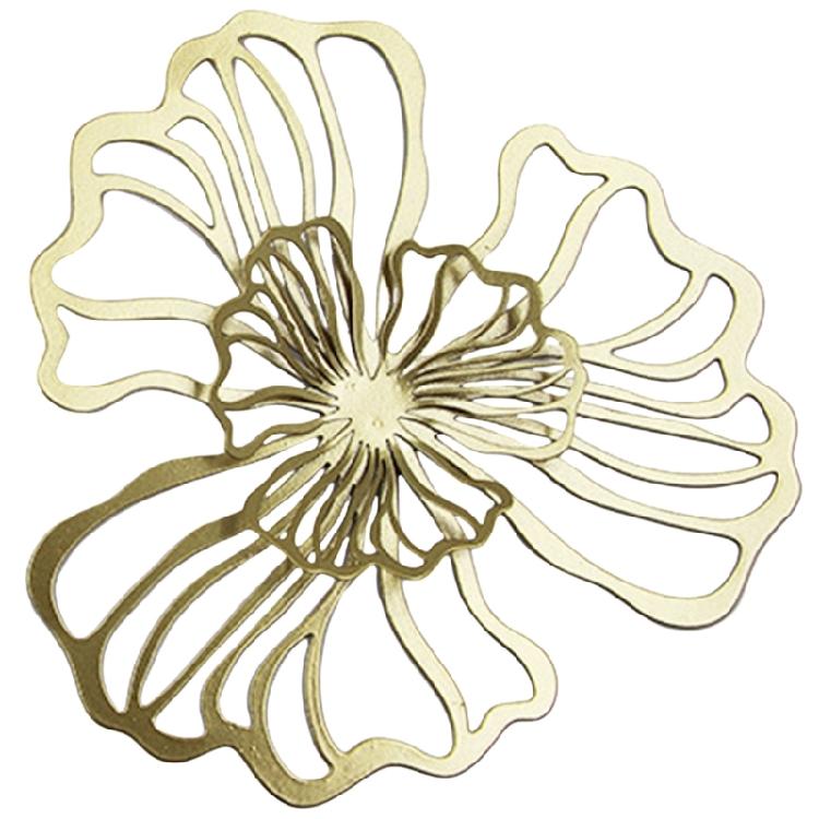 Langlebige Metall-Wandaufhängung, Mehrfarbiges Metallschild mit zweilagigen Blumen für Innendekorationen, Mehrfarbig, Doppellagig