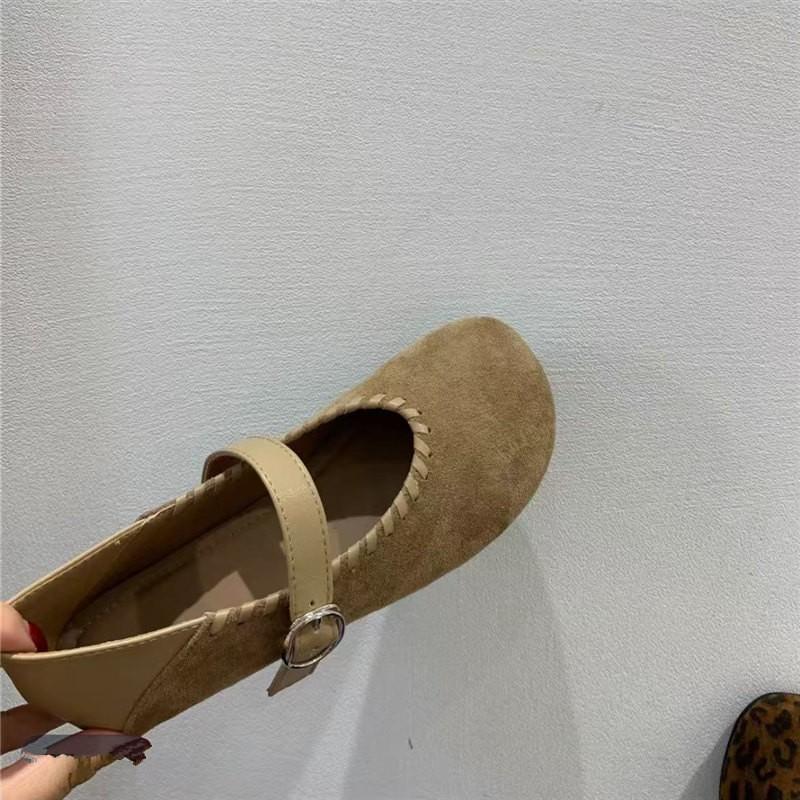 Fashion 2025 Spring New Women Ballet Flats Summer Shallow Mouth Loafers Shoe Luxury Ladies Round Toe Buckle Dress Shoes Zapatos De Mujer