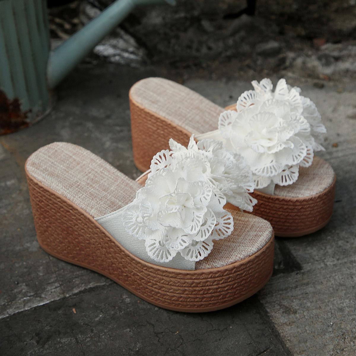 Slippers, Thick-soled Shoes, Sandals, Women s Shoes, Anti-slip Shoes, Platform Shoes 36 белый