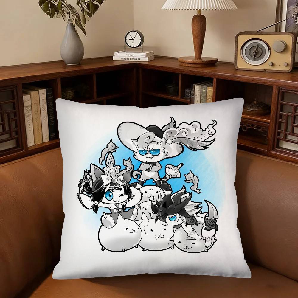 Battle Cats Anime Pillow Case Fashion Square Pillowcase Bedroom Sofa Room Ins Decoration Leisure