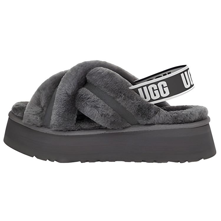 (WMNS) UGG Disco Cross Slide Charcoal Women s 1121550-CHRC EU 37