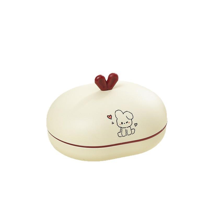 Cartoon Tragbare Seifenschalen Doppellagige Plastik-Seifenbox Haushalts-Badezimmer Ablage Seifenschale Badezimmer-Seifenbox Mit Deckel