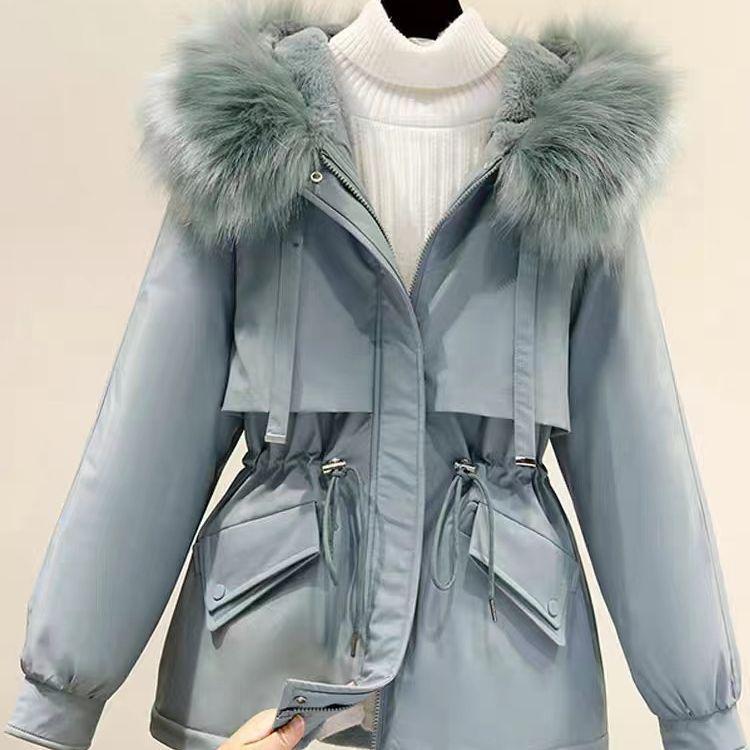 Fleece and Thicker Pie Overcome Women's Short Loose Large Size Down Cotton-padded Jacket Autumn and Winter Hooded Casual Cotton-padded Jacket