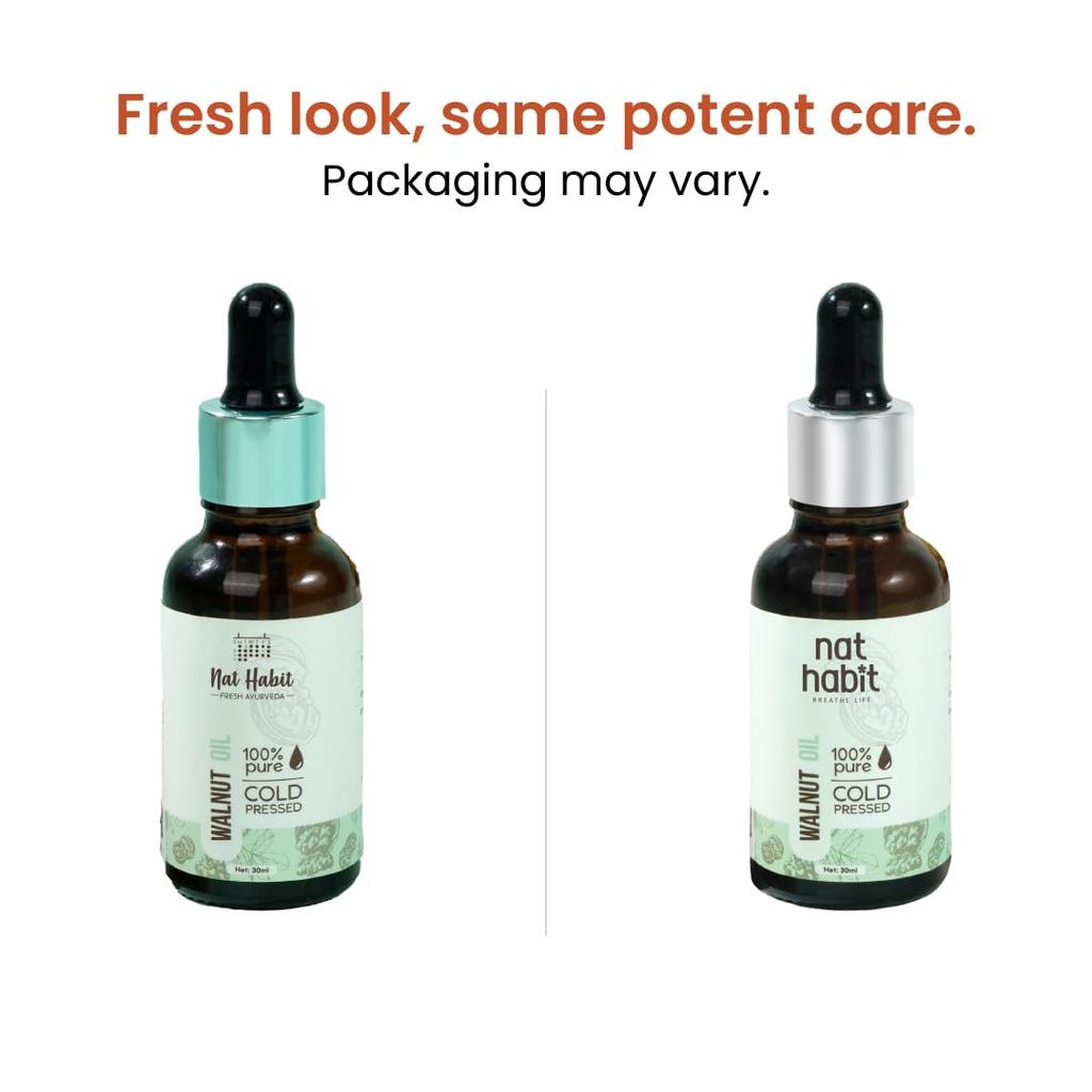 Nat Habit Walnut Oil For Deep Skin And Hair Nourishment Cold Pressed Pure Oil For Natural Radiance And Strength 30ml