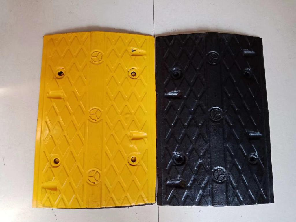 Rubber Speed Bump: Door, Road, Groove, Ramp Mat - Parking Wheel Stopper with Shock Absorption.