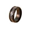 Men's Hip-Hop Titanium Steel Ring with Black Patterns - Bold, Individualistic, Fashionable and Versatile Finger Ring