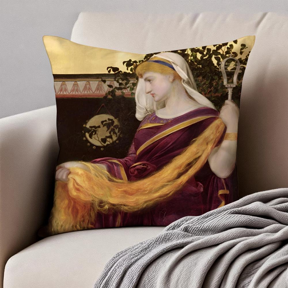 Classical European Fun Figures Painting Art Cushion Cover Pillowcase Antidustmite Invisible Zipper Short Plush Sofa Cushion 30X30cm