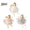 Fairy Tale Style Tree Ornaments Angel Doll Hanging with Lace Mesh And Glitter Wings for Christmas Dreamy New Year Home Decor Decoration Fabric