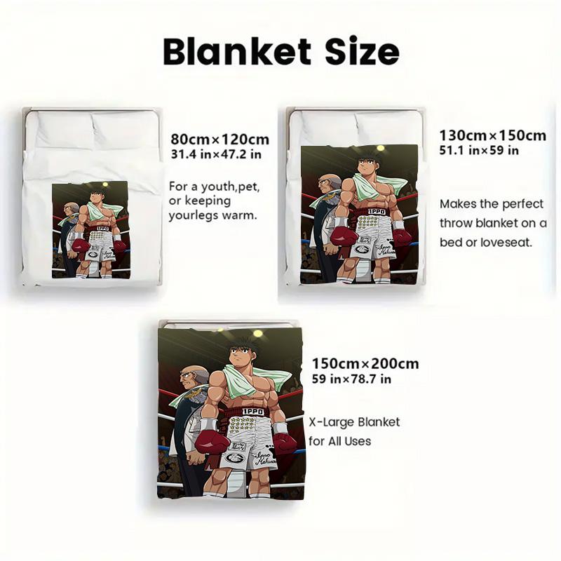 Hajime No Ippo 2D Flat Pattern Flannel Blanket High Quality All Seasons Warmth and Comfort Perfect for Christmas Gifts.DMT0925320