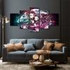 Wall Art Home Decoration Room 5 Pieces Demon Slayer Anime Characters Poster Canvas Painting HD Prints Pictures Framework Modular