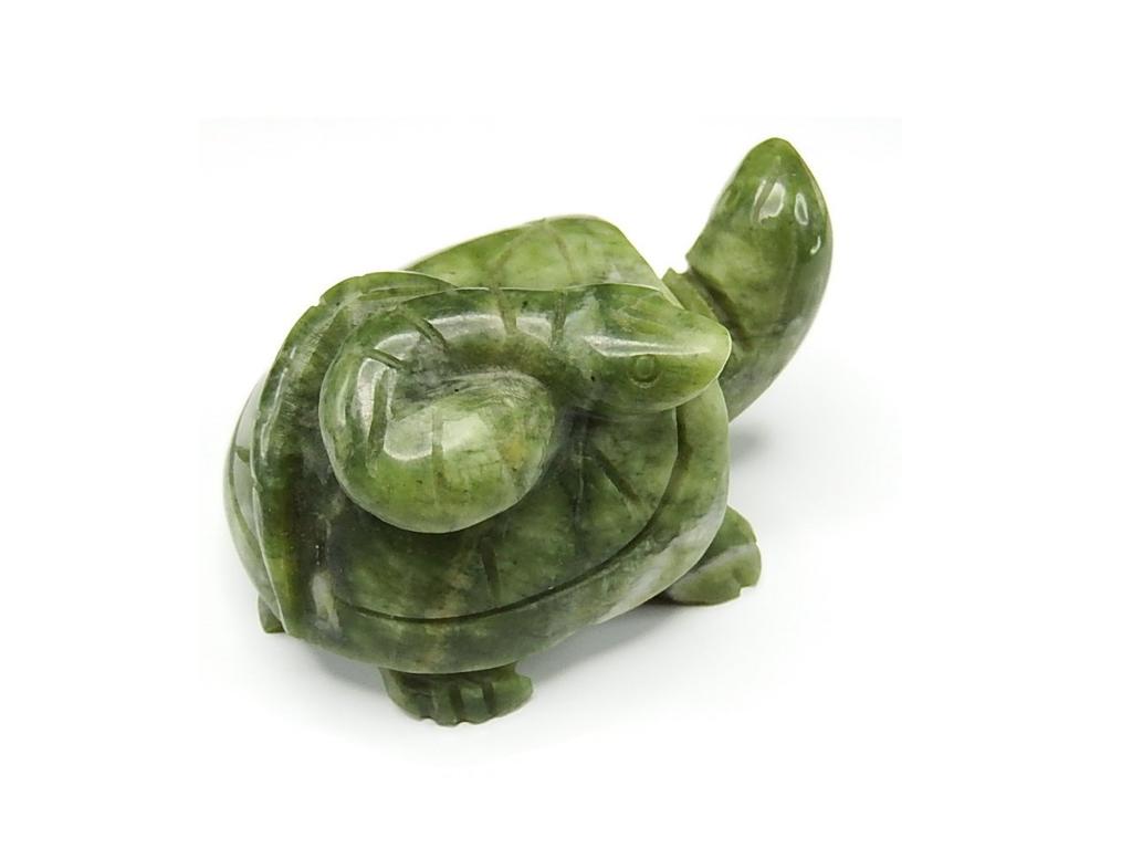 Hand-Carved Natural Serpentine Stone Basalt Bug (Sekigai Basalt Bug) - Traveler's Amulet, Lucky Charm, Feng Shui Item (Hand-Carved Basalt Bug)