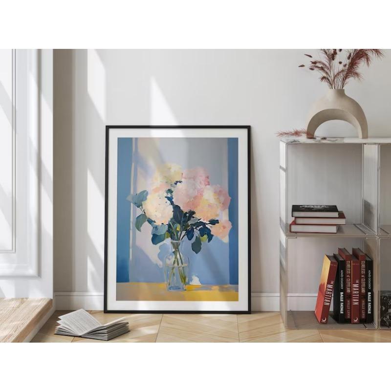 Abstract Plant Coloful Flower Hydrangea Lily Cherry Blossom Poster Canvas Painting Wall Pictures Living Room Decor