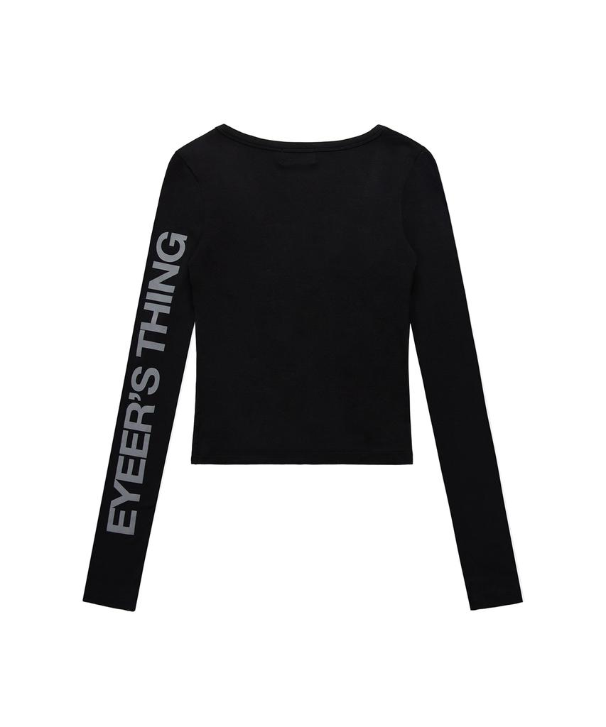 Iwaiial 02 Logo Button Long Sleeve - Black