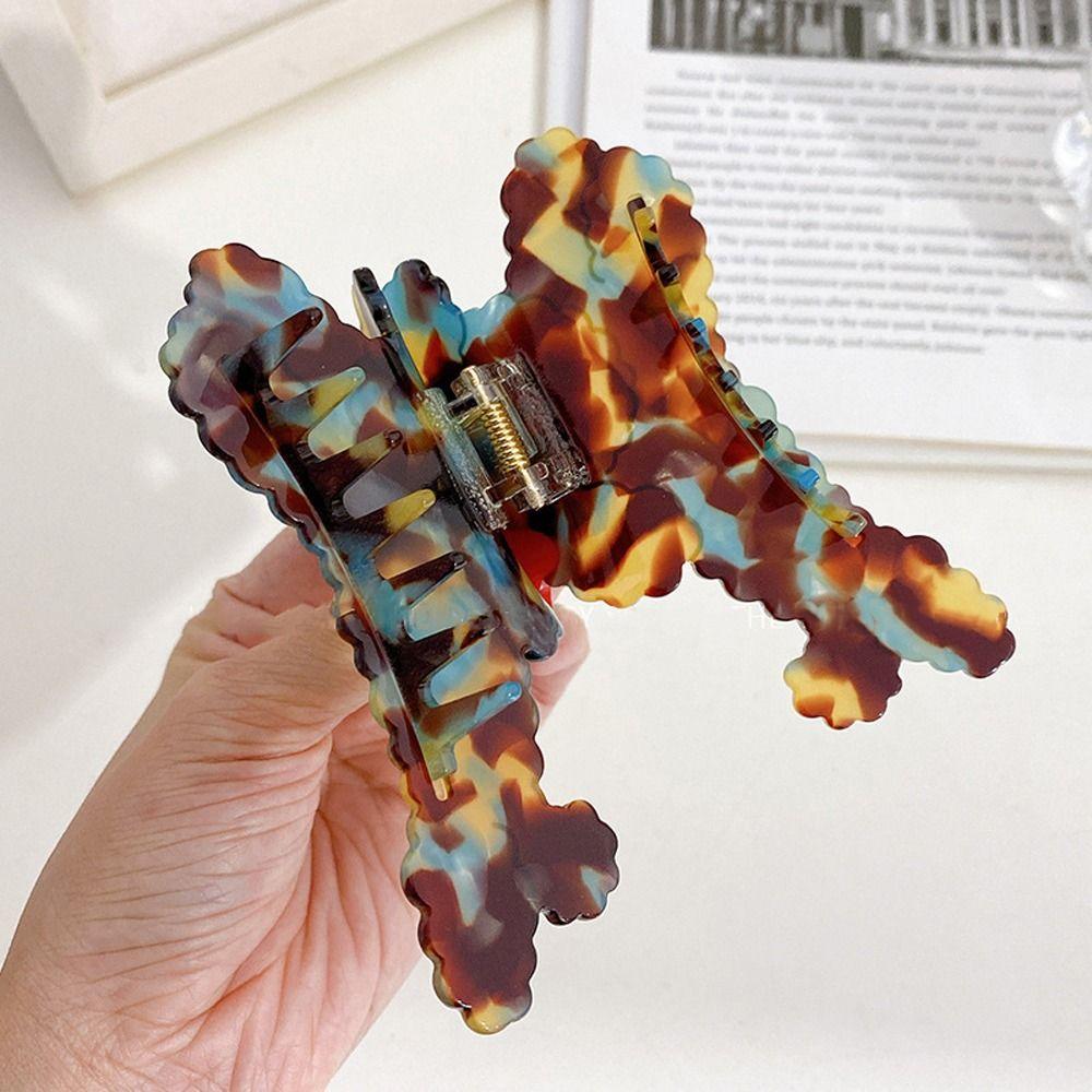 Scratch Bow Acetate Hair Clips Women Hairgrips Ponytail Holder Animal Hair Claws Korean Shark Clip