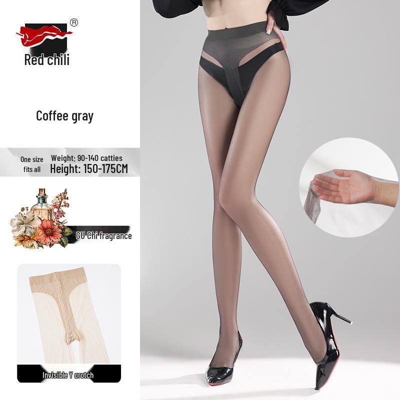 

Тонкие чулки из шелка, устойчивые к зацепкам, красного цвета: Сексуальные легкие колготки для женщин One Size (90~140 jin)