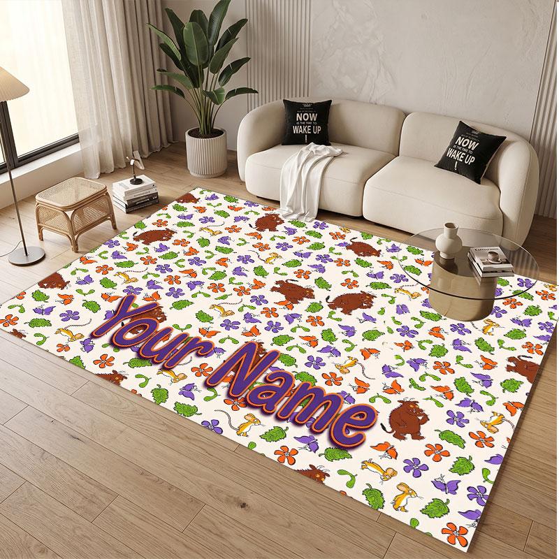 Tappeto in Cristallo Velluto con Testo Nome Personalizzato, Il Gruffalo Morbido Peluche Decorativo Antiscivolo Tappeto per Pavimento