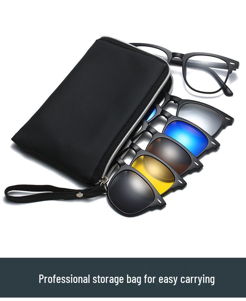 2346 Retro Magnetic Clip-on Polarized Sunglasses Set for Men & Women - In Stock