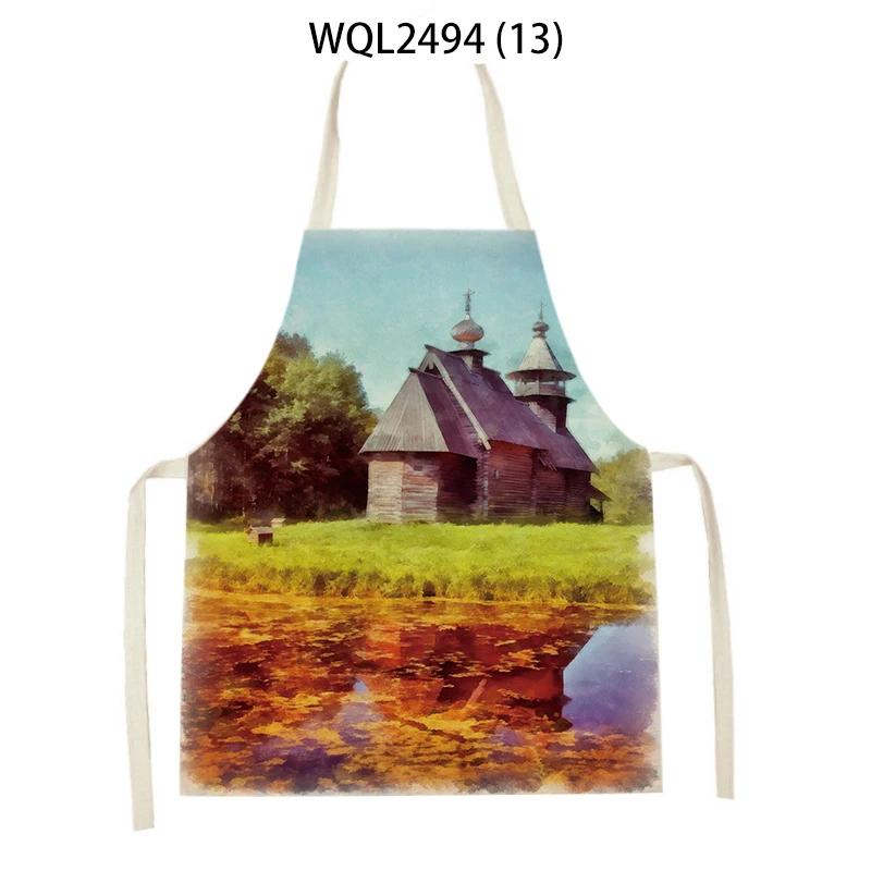 Kitchen Apron for Women Mountain Forest Scenery Adult Kids Cooking Apron Household Cleaning Supplies Pinafore Sleeveless Aprons