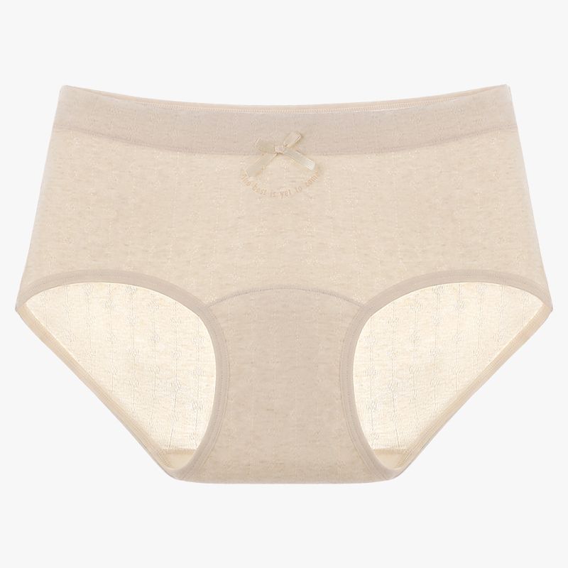Girl Spring and Autumn Sweet Jacquard 10A Antibacterial Breathable Middle Waist Triangle Briefs