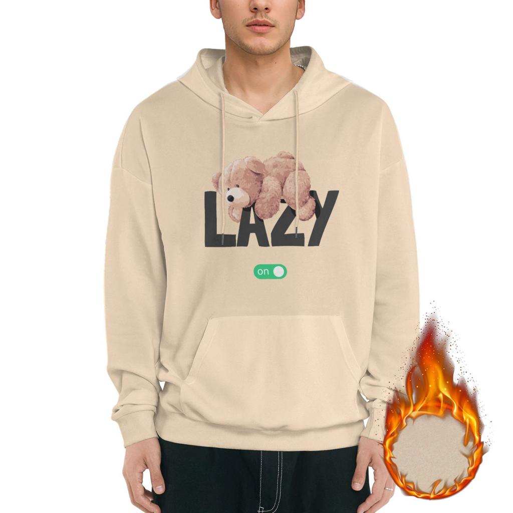 1 Pack Men’s Fleece Hooded Sweatshirt Winter Warm Pullover Comfortable Casual Streetwear Everyday Outfit M-3XL