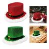 Xmas Hat Plush Trim Christmas Top Hat Party Prop Creative Headwear Unisex Decorative Cap for Role Play and Holiday Events