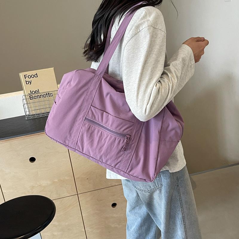 Lightweight Large Capacity Travel Bag solid color Women's Shoulder Bag Commuter Tote Bag