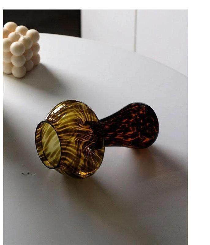 Süße Bernstein Leopard Pilz Glas Tasse Kelch Schönheit Cocktail Tasse Getränke Tasse Vintage Tasse Kaffee Milch Glas Tasse