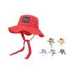 Plaid tied sunshade bucket hat women's idyllic big eaves foldable sunscreen sun hat summer