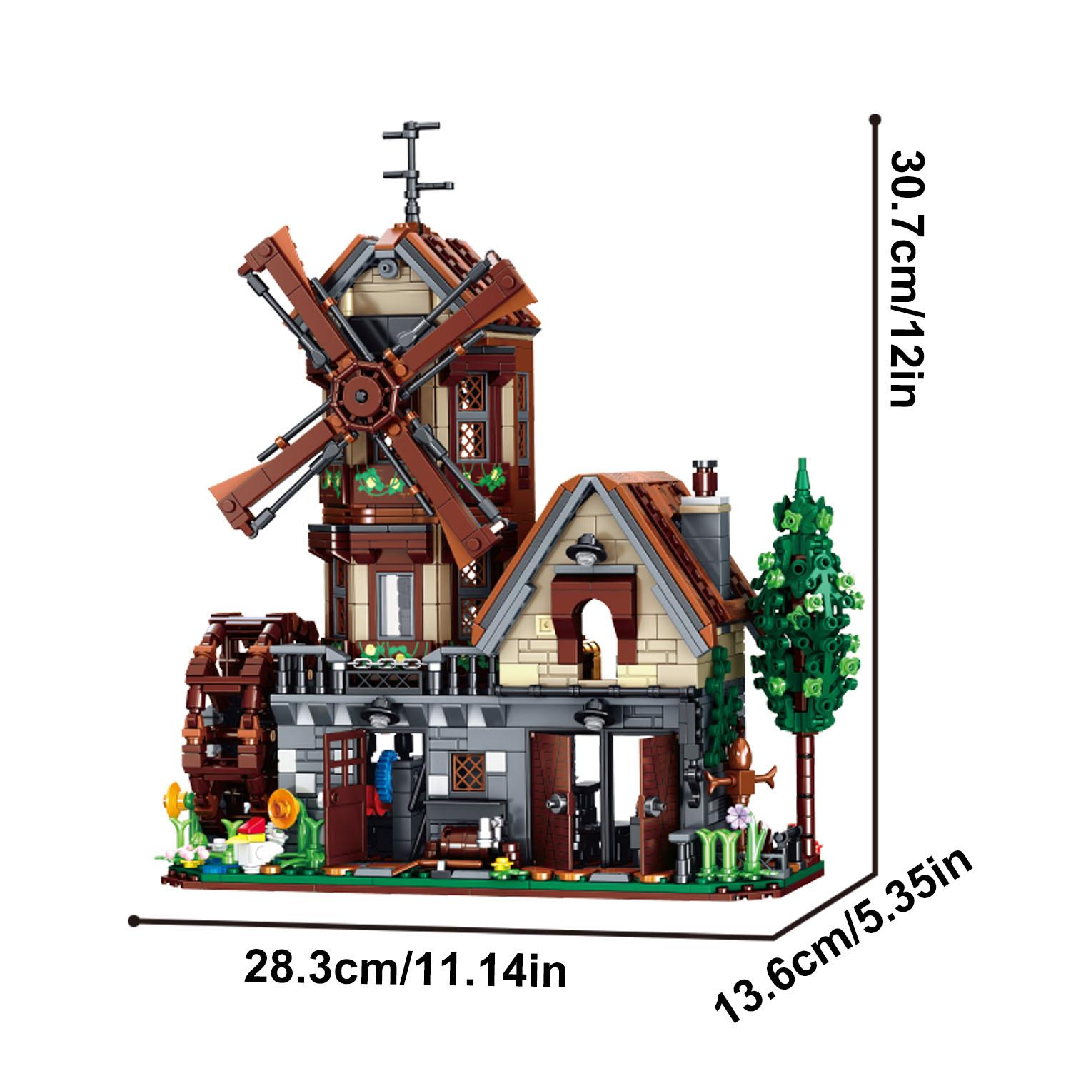 1436PCS Brown Farm Hut Model Building Blocks Toy Farm House  Puzzle Bricks Sets Educational Toys Desktop Ornament Gifts
